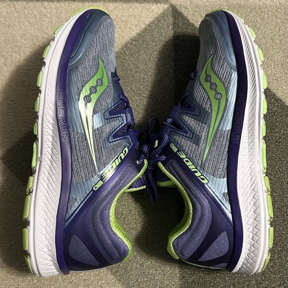Saucony Guide ISO Purple/Neon Green Running Sneakers Women's Size 8.5 WIDE - Picture 11 of 15